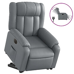 vidaXL Fauteuil inclinable électrique gris similicuir