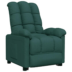 vidaXL Fauteuil inclinable Vert foncé Tissu