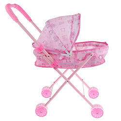 Avis Mini-poussette pliable pour poussette avec poussette de simulation de jouets de jeu rose