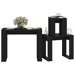 Avis vidaXL Tables gigognes 3 pcs Noir Bois d'ingénierie