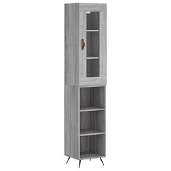 vidaXL Buffet haut Sonoma gris 34,5x34x180 cm Bois d'ingénierie