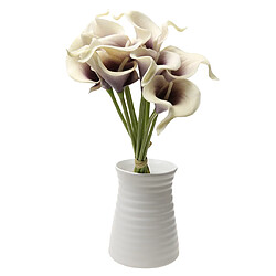 9xpu Fleur Artificielle Calla Mariage Lys Bouquet Décor Floral Blanc Violet