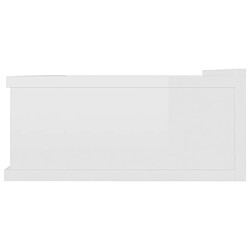 Maison Chic Lot de 2 Tables de chevet,Table de nuit,Table d'appoint pour salon flottantes Blanc brillant 40x30x15 cm -MN58435 pas cher