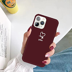 Acheter Wewoo Coque Pour iPhone 11 Pro Love-heart Letter Pattern Colorful Frosted TPU Phone Housse de protection Wine Red