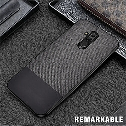 Wewoo Housse Coque de protection antichoc PU épissage + tissu pour Huawei Mate 20 Lite Noir