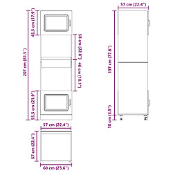 vidaXL Armoires de four 2 pcs Lucca chêne fumé bois d'ingénierie pas cher