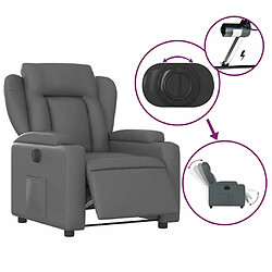 Maison Chic Fauteuil Relax pour salon, Fauteuil inclinable électrique Gris Similicuir -GKD71965 pas cher