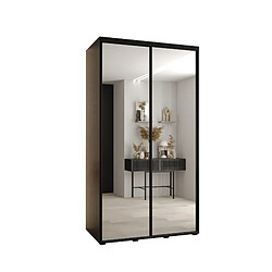 Abiks Meble Armoire à portes coulissantes Davos 2 H235.2 x L140 x P60 2 portes coulissante (Noir/Noir/Noir)