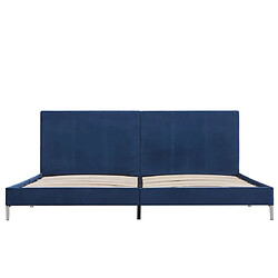 Avis Maison Chic Lit adulte - Lit simple Cadre de lit,Structure du lit Contemporain Bleu Tissu 180 x 200 cm -MN63841