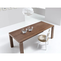 Inside 75 Table repas extensible ARMONIA 8 couverts 160/230x90cm pieds bois foncé plateau noyer