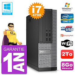 PC Dell 7020 SFF Intel i7-4790 RAM 8Go Disque 250Go Graveur DVD Wifi W7 - Occasion