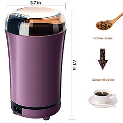 Avis Universal Moulin à café automatique portatif avec lame en acier inoxydable de remplacement(Violet)