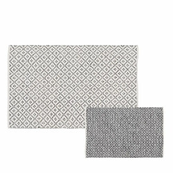 BigBuy Home Tapis Blanc Gris 70 % coton 30 % Polyester 120 x 180 cm