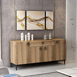 Avis EPIKASA Armoire à Usages Multiples Gloria, Noyer, Panneau d'Aggloméré Mélaminé, 160x42x75 cm