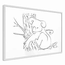 Paris Prix Affiche Murale Encadrée Resting Koala 30 x 20 cm Blanc