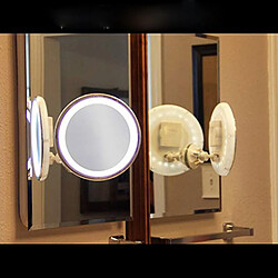 Universal Agrandissement 10x Sticker Miroir de toilette Portable avec Lumière LED Ventouse 360 ° Loupe de maquillage pivotante Baignoire de bureau à domicile |