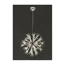 Luminaire Center Suspension Love Chrome poli, blanc opale