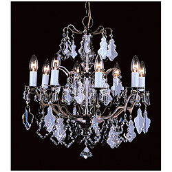 Lumière Chandelier sans abats jours Louvre Laiton antique 8 ampoules 59cm