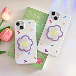 GUPBOO Étui pour iPhone13 Coque de téléphone simple en silicone avec support de fleurs graffiti