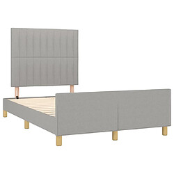 Acheter Maison Chic Lit adulte - Cadre Structure de lit avec tête de lit Contemporain Gris clair 120x200 cm Tissu -MN30303