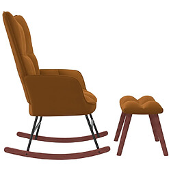 Avis Maison Chic Chaise à bascule avec repose-pied | Fauteuil Relax Marron Velours -GKD35646