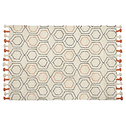 Beliani Tapis en coton beige et orange 140 x 200 cm HAJIPUR