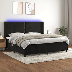 vidaXL Sommier à lattes de lit matelas et LED Noir 200x200 cm Velours