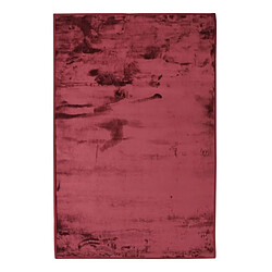 Thedecofactory FLANELLE - Tapis extra-doux effet velours rouge foncé 60x90 