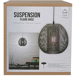 Home Deco Light Suspension boule filaire 26 cm Maia gris.