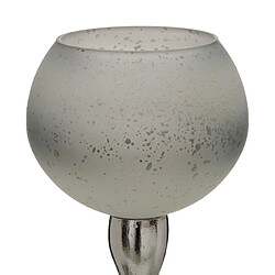 Avis BigBuy Home Bougeoir Gris Argenté Aluminium Verre 11 x 11 x 48 cm