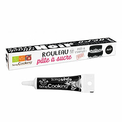 Scrapcooking Pâte à sucre en rouleau noir Ø 36 cm + Stylo de glaçage noir