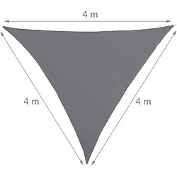 Helloshop26 Voile d'ombrage triangle 4 x 4 x 4 m gris 13_0002940_2