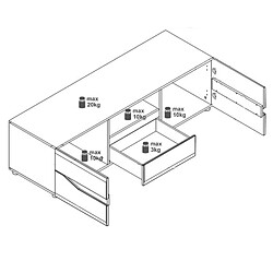 Dansmamaison Meuble TV 150 cm Blanc/Chêne - ONIEL