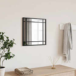 vidaXL Miroir mural noir 40x40 cm carré fer