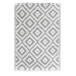 Toilinux Tapis en polypropylène - 120 x 180 cm de long - Gris foncé et Blanc