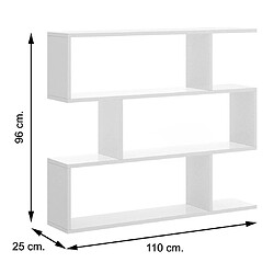 Acheter Pegane Étagère polyvalente Séparateur coloris blanc brillant - Longueur 110 x Profondeur 25 x Hauteur 96 cm