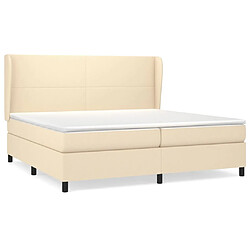 vidaXL Sommier à lattes de lit avec matelas Crème 200x200 cm Tissu