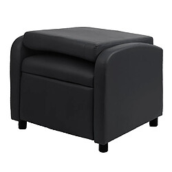 Acheter Mendler Fauteuil TV HWC-H18, fauteuil inclinable, cuir synthétique pliable 99x70x75cm ~ noir