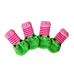 Avis 4 Chaussettes De Chien De Chiot De Chat Mignon De Compagnie De Protection De Patte Antidérapante M Grenouille