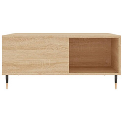 Avis vidaXL Table basse chêne sonoma 80x80x36,5 cm bois d'ingénierie