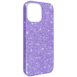 Avizar Coque iPhone 13 Mini Paillette Amovible Silicone Semi-rigide violet