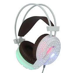 Casque de jeu professionnel LED écouteur lumineux Casque cablé blanc