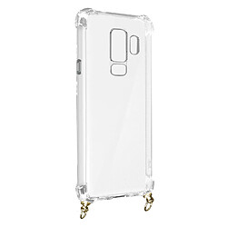 Avizar Coque Lanière pour Galaxy S9 Plus Silicone Bumper Série Corda Transparent