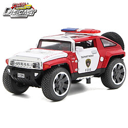 Universal Classe 1/32 Hummer Police Moulée sous pression, Modèle Voiture Jouet avec Porte Ouverte/Fonction Retraite/Lampe/Musique Garçon en Cadeau | Voiture Jouet | Modèle Voiture Jouet Modèle Jouet(Rouge)