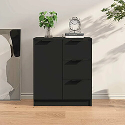 Maison Chic Buffet,Meuble de Rangement,commode pour salon,Cuisine noir 60x30x70 cm bois d'ingénierie -MN42448