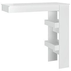 vidaXL Table bar mural Blanc Brillant 102x45x103,5cm Bois d'ingénierie