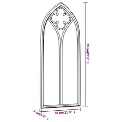 vidaXL Miroir Noir 70x30 cm Fer pour utilisation à l'intérieur pas cher