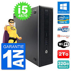 PC HP ProDesk 600 G1 SFF Intel i5-4570 RAM 32Go Disque Dur 2To Windows 10 Wifi - Occasion