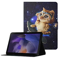 Etui en PU avec support et porte-cartes chat pour votre Samsung Galaxy Tab A8 (2021) SM-X200/SM-X205