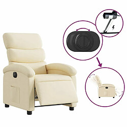 Maison Chic Fauteuil Relax pour salon, Fauteuil inclinable électrique Crème Tissu -GKD90042 pas cher